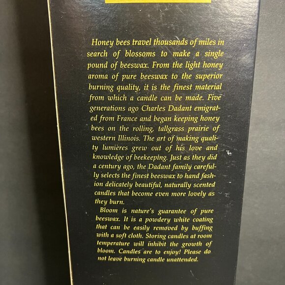 NIB Dadant & Sons 12" Purple Indigo Feather Spiral Twisted Beeswax Taper Candle - Picture 6 of 6